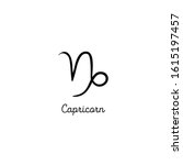 Hand drawn capricorn zodiac illustration. Simple line capricorn zodiac icon. Capricorn zodiac tattoo vector symbol. Hand drawing capricorn sign