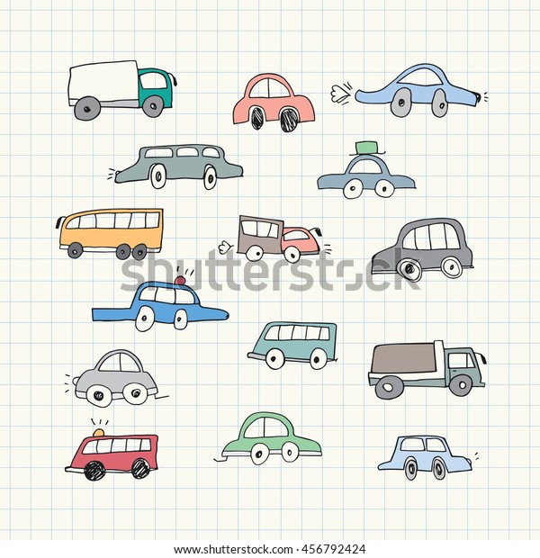 Hand drawn Car\
Doodles. Vector\
Illustration