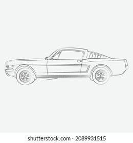 Hand Drawn Car illustration outline art coloring page
