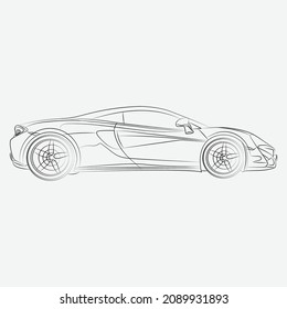 Hand Drawn Car illustration outline art coloring page
