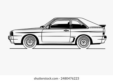 Hand drawn car outline