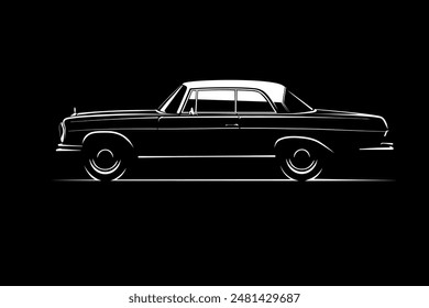 Hand drawn car outline vector image. Vehicle art.
