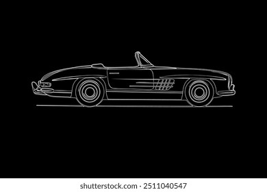 Hand drawn car outline vector image. Vehicle art.