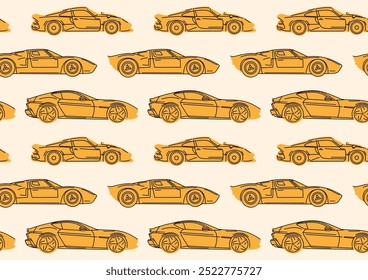 Hand drawn car outline vector image. Vehicle art. Automotive Pattern.