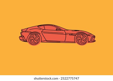 Hand drawn car outline vector image. Vehicle art. Automotive Pattern.