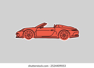 Hand drawn car outline vector image. Vehicle art.