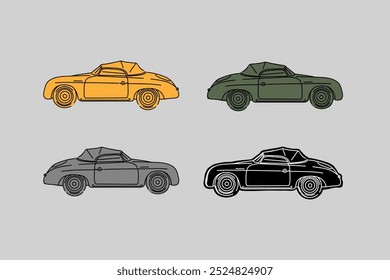 Hand drawn car outline vector image. Vehicle art.