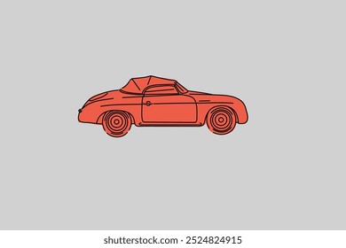 Imagem de vetor de contorno de carro desenhado à mão. Arte do veículo.
