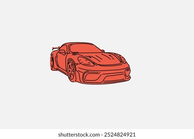 Imagen de Vector de contorno de coche dibujado a mano. Vehículo art.
