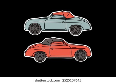 Hand drawn car outline vector image. Vehicle art.