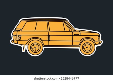 Imagen de Vector de contorno de coche dibujado a mano. Vehículo art.