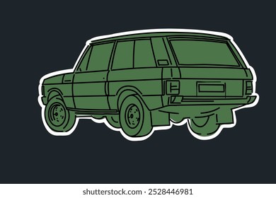 Hand drawn car outline vector image. Vehicle art.