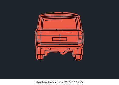 Hand drawn car outline vector image. Vehicle art.