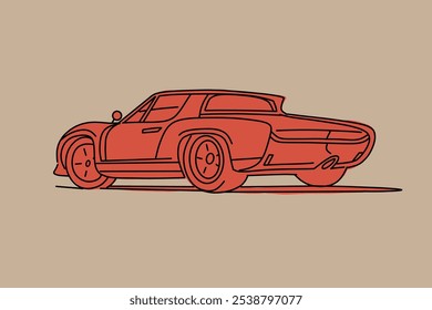 Imagem de vetor de contorno de carro desenhado à mão. Arte do veículo.