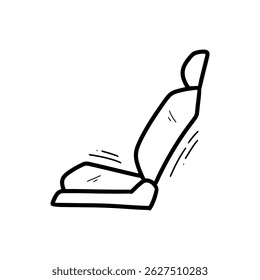 Hand Drawn Car Seat Illustration. Doodle Vector. Isolated on White Background - EPS 10 Vector