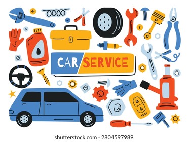 Hand drawn car service