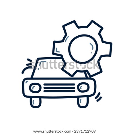 Hand drawn car service doodle icon. car service line illustration vector.