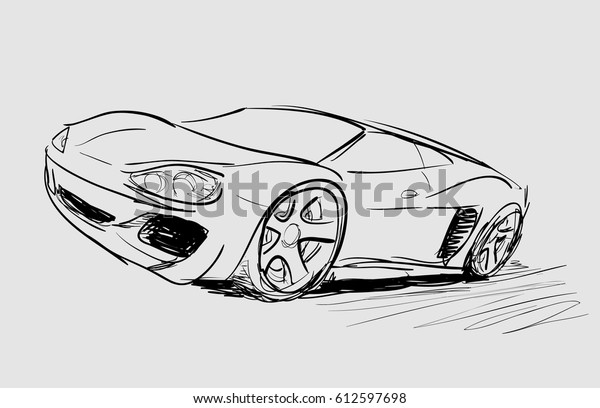 Hand drawn car\
sketch