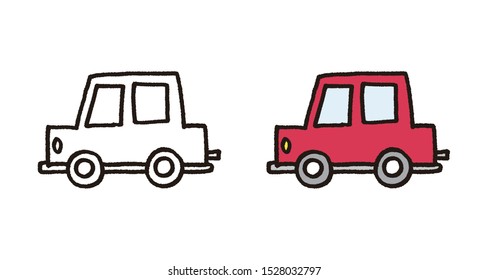 Hand drawn car vector illustration