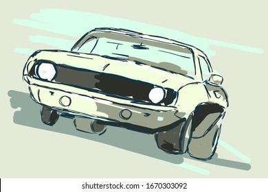 Hand Drawn car vector illustration with creative design colours. 