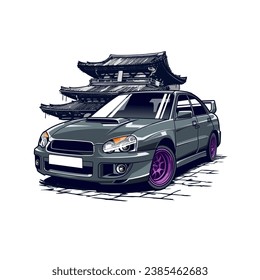 hand drawn car vector illustration