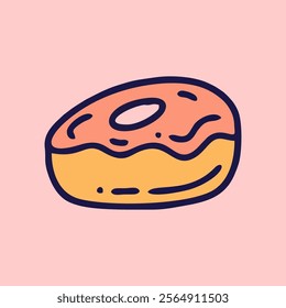 Hand Drawn caramel donut vector doodle