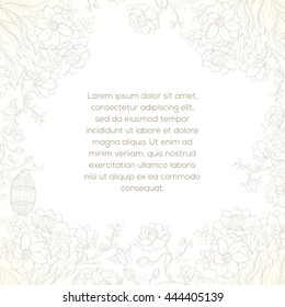 Hand drawn card can be used as invitation card for wedding, birthday and other holiday background. Vintage elegant wedding invitation with summer flowers.