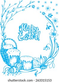 Hand drawn card for Easter holiday