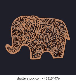 Hand drawn card with Elephant. Animal made in vector. Elephant Illustration for design, pattern, textiles