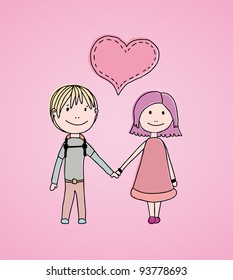 Hand drawn card of love