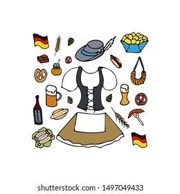 Hand drawn card 'oktoberfest'. Vector illustration. EPS 10