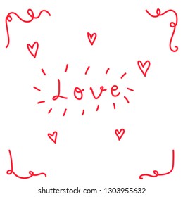 Hand drawn valentine’s card for someone who love. Vector illustration on white background.