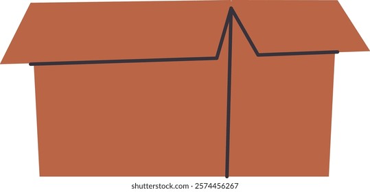 Hand Drawn Cardboard Box Vector Illustration