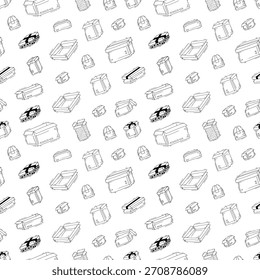 fundo padrão sem emenda de cartão desenhado à mão