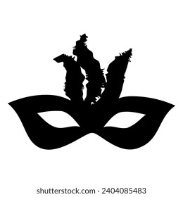 Hand drawn carnival mask on white background.