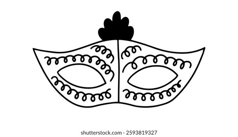 Hand drawn carnival mask vector doodle sketch