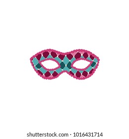 Hand drawn carnival vector mask isolated on white background. Masqeurade mask for decorating festive invitations, banners, greeting cards. Carnaval accessory illustration.