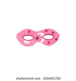 Hand drawn carnival vector mask isolated on white background. Masqeurade mask for decorating festive invitations, banners, greeting cards. Carnaval accessory illustration.