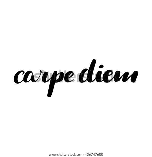 Hand Drawn Carpe Diem Sign Seize Stock Vector Royalty Free 436747600