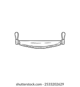 Hand Drawn Carpentry Tools Colorless - Tree Saw