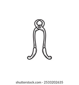Hand Drawn Carpentry Tools Colorless - Wire Cutter