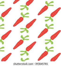 Hand drawn carrot pattern. Seamless Pattern. Print texture. Fabric design. Vector illustration.