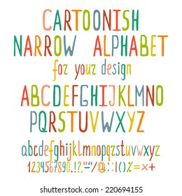 Hand Drawn Cartoon Alphabet Letters. Written colorful cartoonish ABC. Vector illustration EPS8.