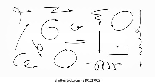 Hand drawn cartoon arrows illustration