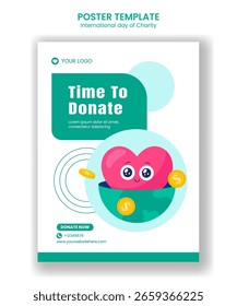 Hand Drawn Cartoon Background for Global Charity Day Social Media Vertical Poster Illustration