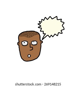 hand drawn cartoon bald man