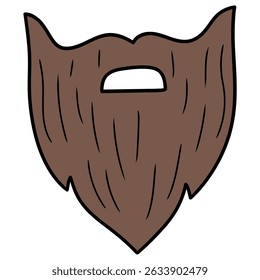 Barba dibujada a mano de la historieta aislada en el fondo blanco. Ilustración vectorial.
