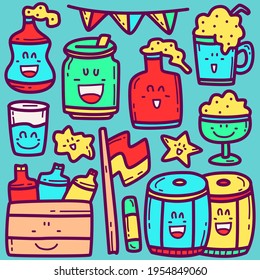 hand drawn cartoon beer doodle design