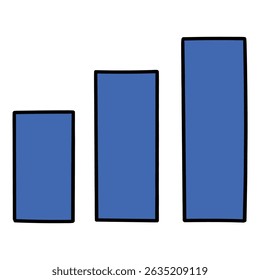 Indicador de internet status de antena azul desenhado à mão isolado no fundo branco. Ilustração vetorial.
