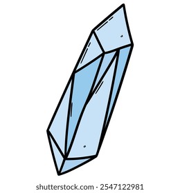 Desenhado à mão desenhos animados pedra mágica azul isolado no fundo branco. Ilustração vetorial.